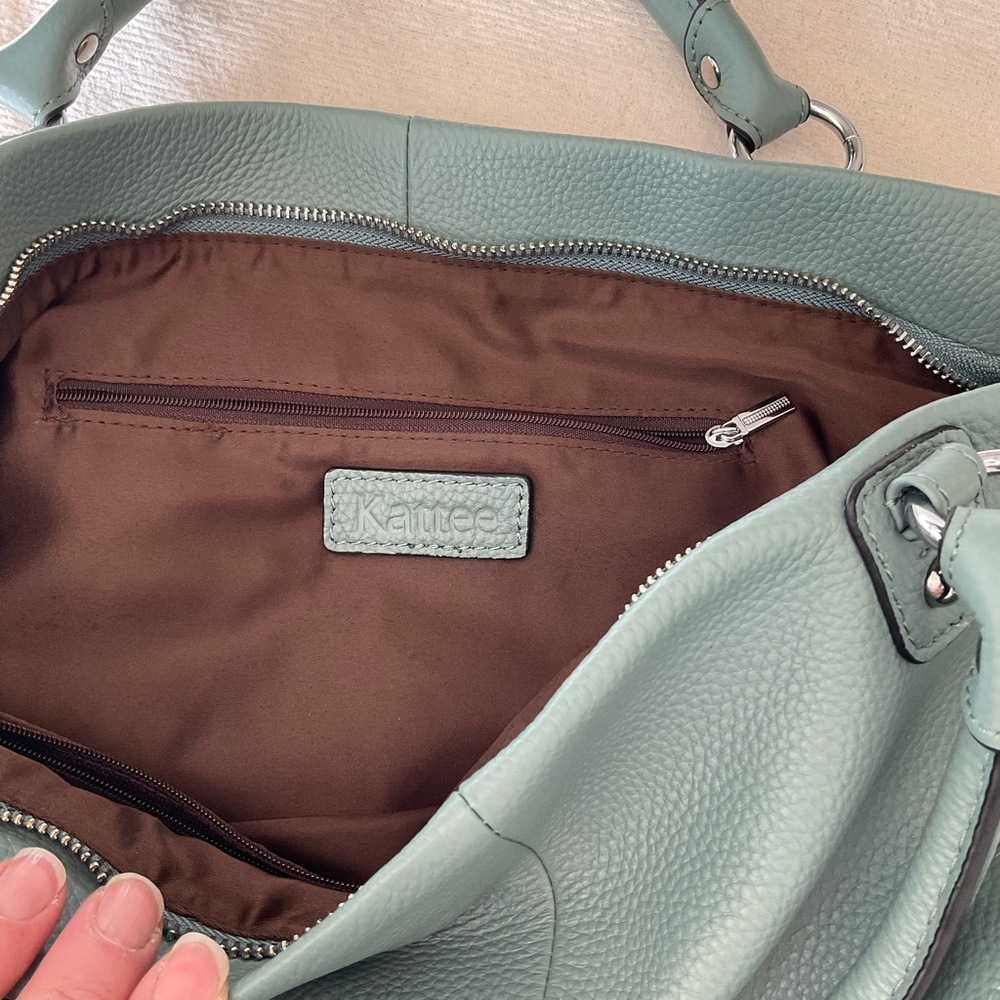 Chic Teal Leather Shoulder Bag - Picture 7 of 8